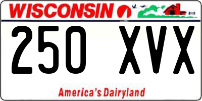 WI license plate 250XVX
