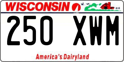 WI license plate 250XWM
