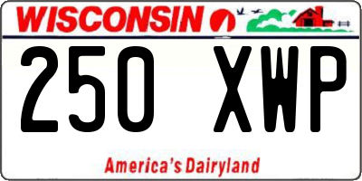 WI license plate 250XWP