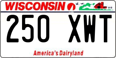 WI license plate 250XWT