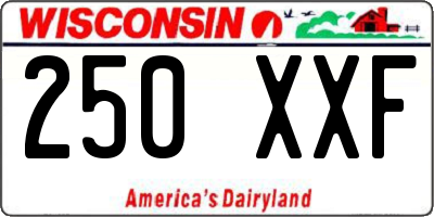 WI license plate 250XXF