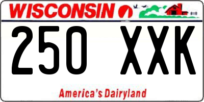 WI license plate 250XXK