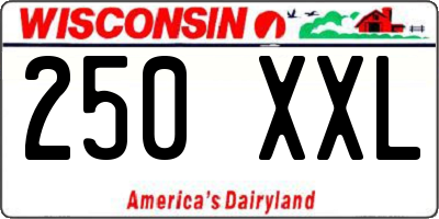 WI license plate 250XXL