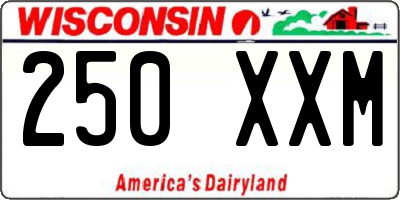 WI license plate 250XXM