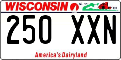 WI license plate 250XXN