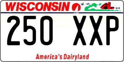 WI license plate 250XXP