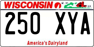 WI license plate 250XYA