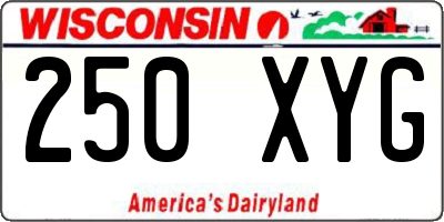 WI license plate 250XYG