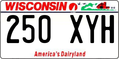 WI license plate 250XYH