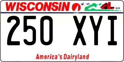 WI license plate 250XYI