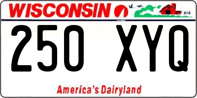 WI license plate 250XYQ