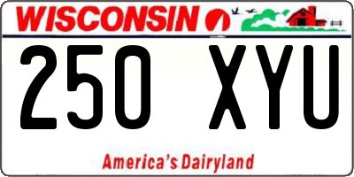 WI license plate 250XYU