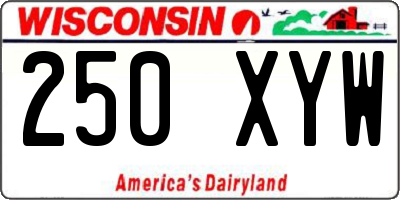 WI license plate 250XYW