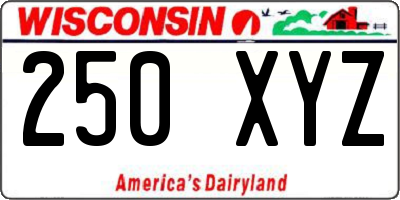 WI license plate 250XYZ
