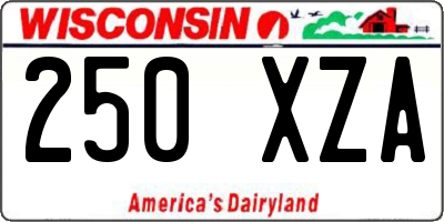 WI license plate 250XZA