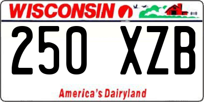 WI license plate 250XZB