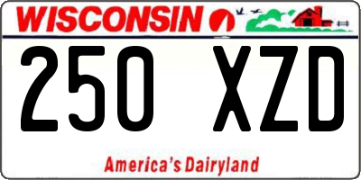 WI license plate 250XZD