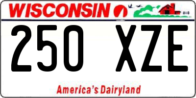 WI license plate 250XZE