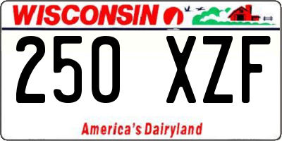 WI license plate 250XZF