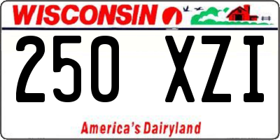 WI license plate 250XZI