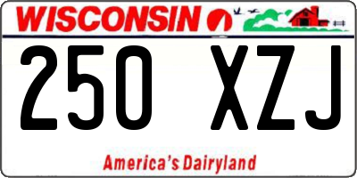 WI license plate 250XZJ