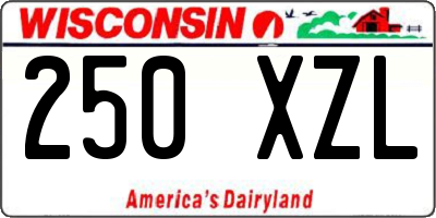 WI license plate 250XZL