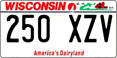 WI license plate 250XZV