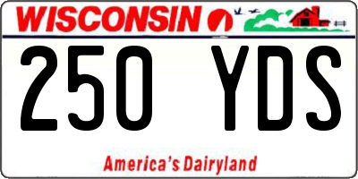 WI license plate 250YDS