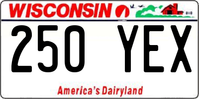 WI license plate 250YEX