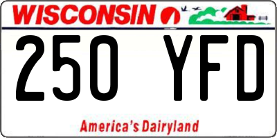 WI license plate 250YFD