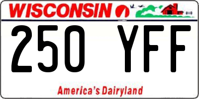 WI license plate 250YFF