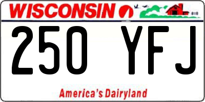 WI license plate 250YFJ