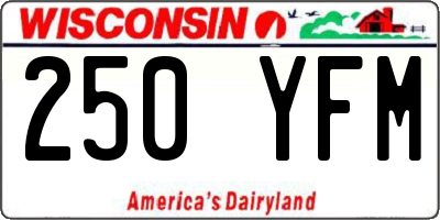 WI license plate 250YFM