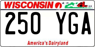 WI license plate 250YGA