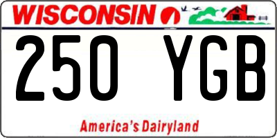 WI license plate 250YGB