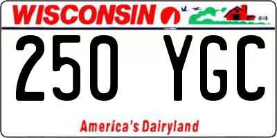 WI license plate 250YGC