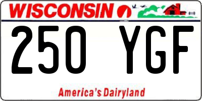 WI license plate 250YGF