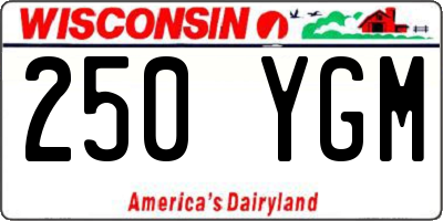 WI license plate 250YGM