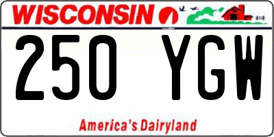 WI license plate 250YGW