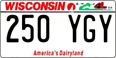 WI license plate 250YGY