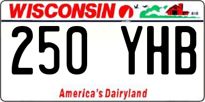 WI license plate 250YHB