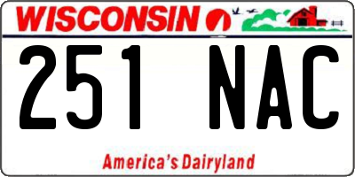 WI license plate 251NAC