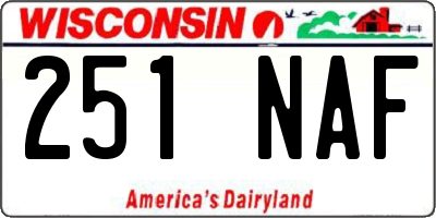 WI license plate 251NAF