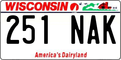 WI license plate 251NAK