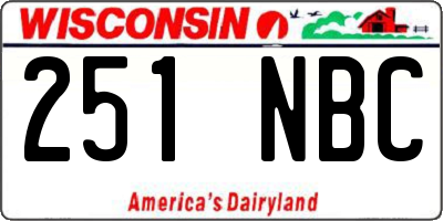 WI license plate 251NBC