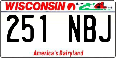 WI license plate 251NBJ