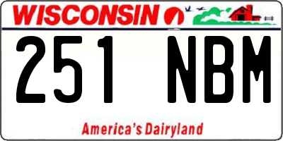 WI license plate 251NBM