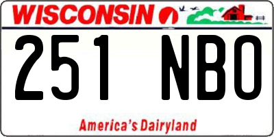 WI license plate 251NBO