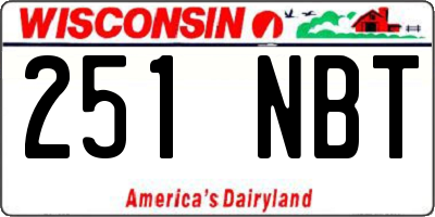 WI license plate 251NBT