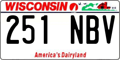 WI license plate 251NBV